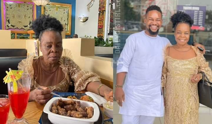 SHE SOLD FOOD UNDER BRIDGE TO TRAIN US – NIGERIAN MAN TAKES HIS MOTHER OUT FOR LUNCH IN CELEBRATION OF HER BIRTHDAY