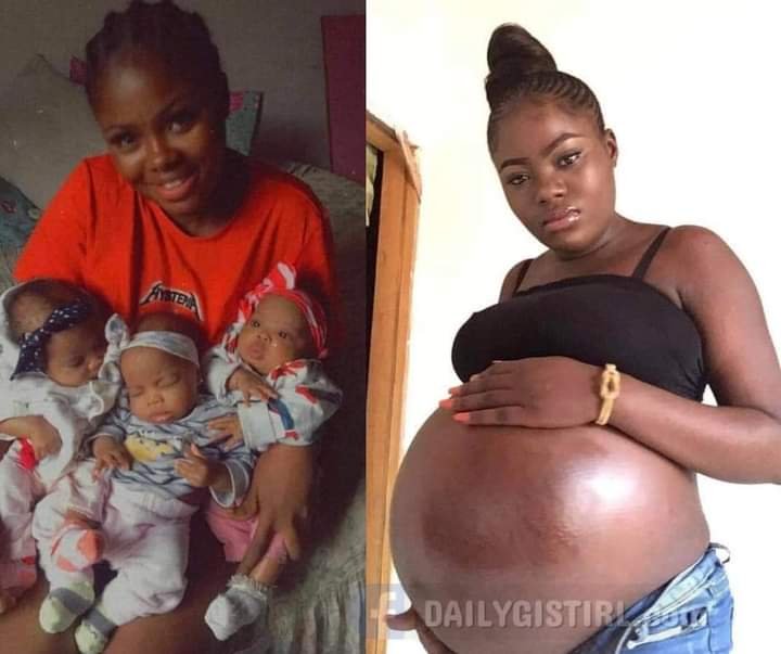 “MY HUSBAND DIVORCED ME BECAUSE I COULDN’T GIVE HIM A CHILD AFTER 10-YEARS OF MARRIAGE” – WOMAN WHO GAVE BIRTH TO TRIPLET 2-YEARS AFTER RE-MARRYING PRAISES GOD 