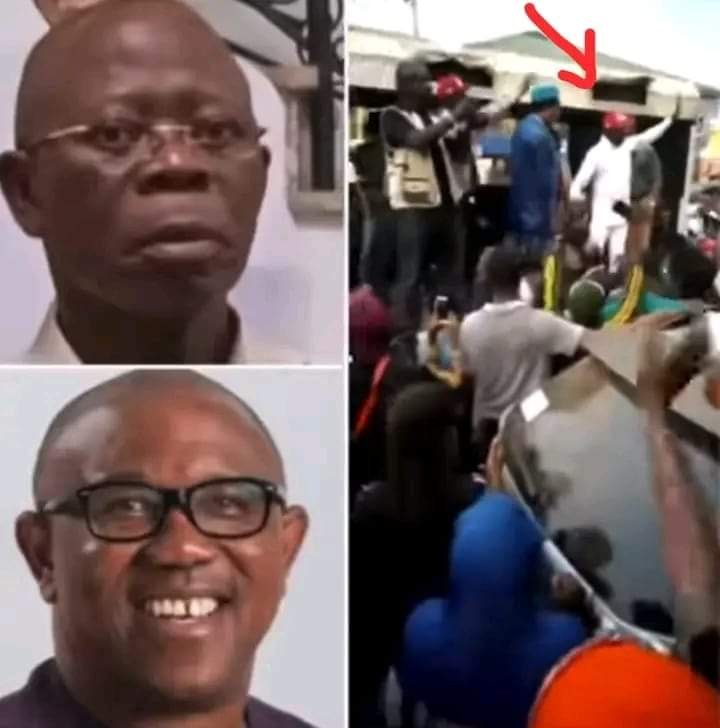 OSHIOMHOLE DISGRACED AND CHASED AWAY AT CAMPAIGN RALLY BY EDO PEOPLE SHOUTING PETER OBI