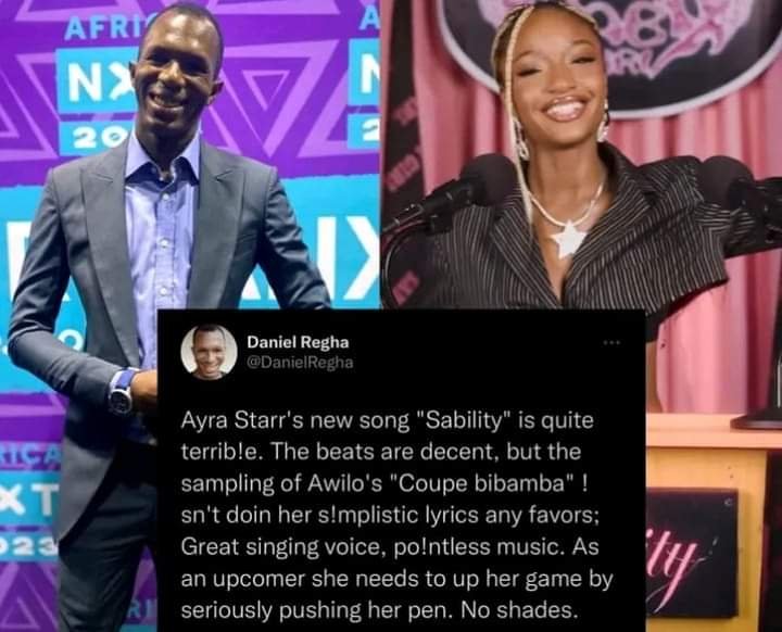 “AYRA STARR'S NEW SONG "SABILITY" IS QUITE TERRIBLE” - DANIEL REGHA KNOCKS AYRA STARR