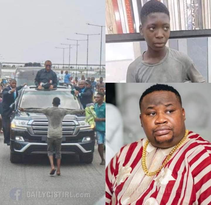 CUBANA CHIEF PRIEST PROMISES TO HELP TEENAGER WHO STOOD IN FRONT OF PETER OBI'S CONVOY AT LAGOS RALLY 