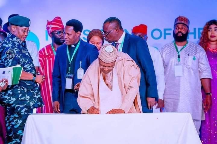 PRESIDENT BUHARI WATCHES AS TINUBU, ATIKU, OBI, OTHERS SIGN PEACE ACCORD