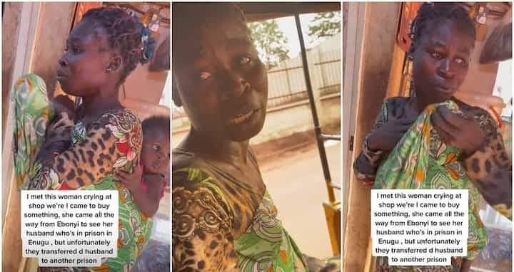 HEARTBROKEN: NIGERIAN LADY VISITS HUSBAND IN PRISON BUT FAILS TO SEE HIM, SHE CRIES IN VIDEO