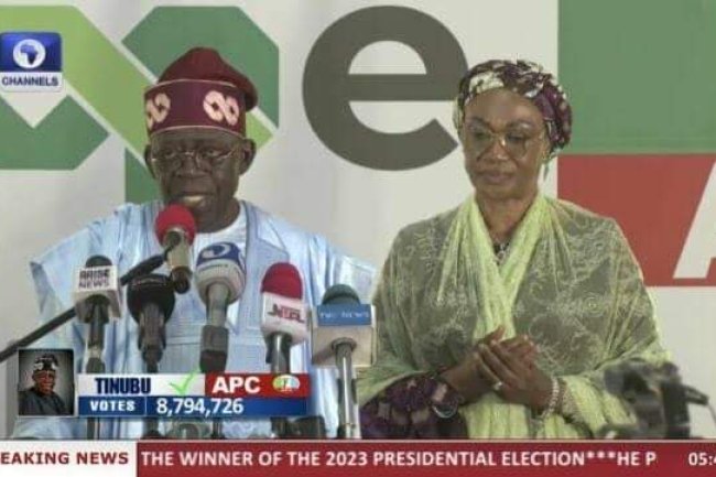 TINUBU SUFFERS GAFFE WHILE DELIVERING HIS ACCEPTANCE SPEECH, CALLS HIMSELF GOVERNOR-ELECT