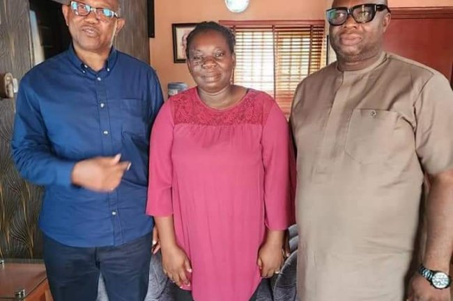 PHOTOS: PETER OBI VISITS WOMAN ATTACKED DURING PRESIDENTIAL ELECTION