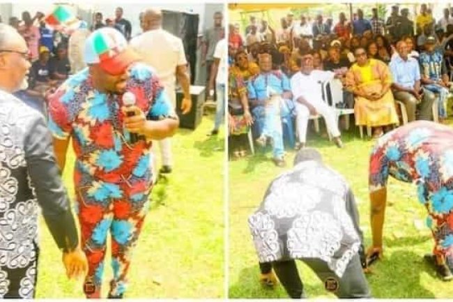 DESMOND ELLIOT PROSTRATES, APOLOGISES TO SURULERE RESIDENTS AS HE PLEADS FOR THIRD TERM