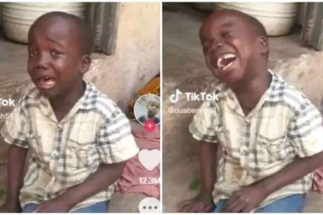 7-YEAR-OLD GHANAIAN BOY GOES VIRAL AFTER A VIDEO SHOWS HOW HE SWITCH FROM CRYING TO LAUGHING IN MOMENTS