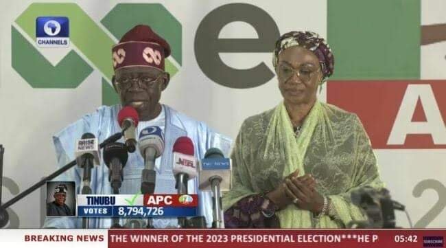 TINUBU SUFFERS GAFFE WHILE DELIVERING HIS ACCEPTANCE SPEECH, CALLS HIMSELF GOVERNOR-ELECT