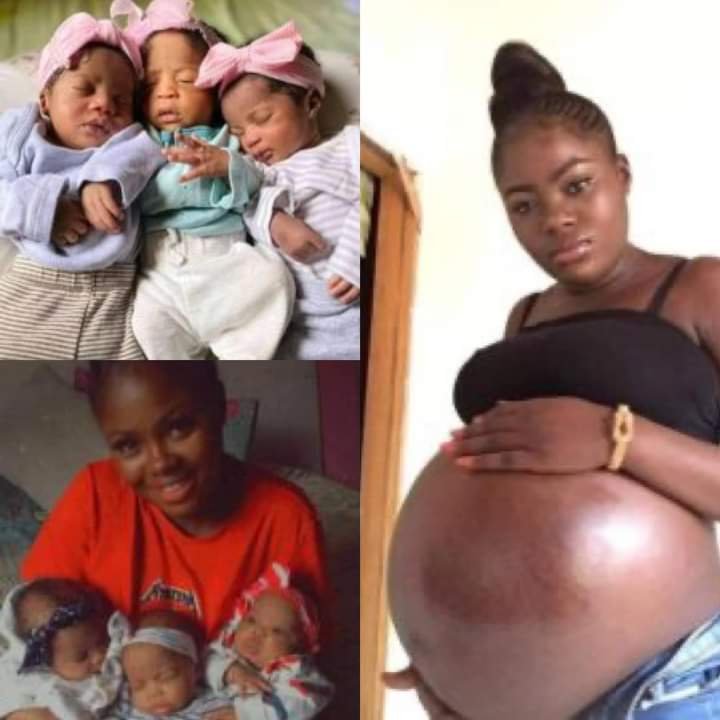"MY HUSBAND DIVORCED ME BECAUSE I COULDN'T GIVE HIM A CHILD 10-YEARS OF OUR MARRIAGE" - WOMAN WHO HAVE BIRTH TO TRIPLET 2-YEARS AFTER RE-MARRYING PRAISES HER GOD