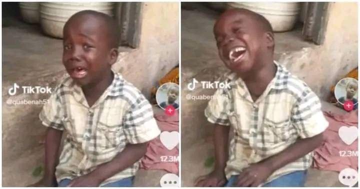 7-YEAR-OLD GHANAIAN BOY GOES VIRAL AFTER A VIDEO SHOWS HOW HE SWITCH FROM CRYING TO LAUGHING IN MOMENTS