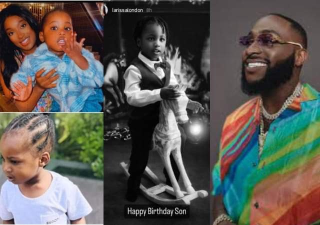 DAVIDO’S THIRD BABYMAMA, LARISSA LONDON MARKS SON’S THIRD BIRTHDAY 