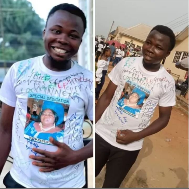 "YOU SUFFERED FOR THIS" - OKO POLY STUDENT PAYS TRIBUTE TO HIS LATE MOTHER AS HE SIGNS OUT FROM SCHOOL 