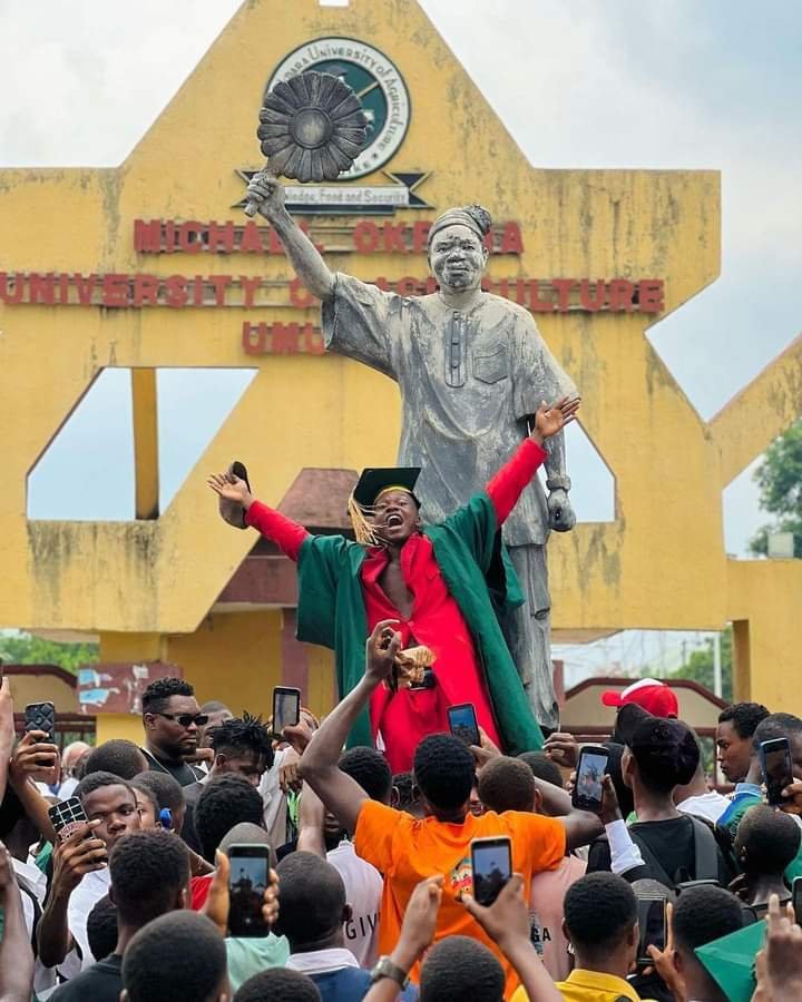 PHOTOS: SKIT MAKER FUNNYBROS CELEBRATES AS HE MATRICULATES INTO NIGERIAN VARSITY