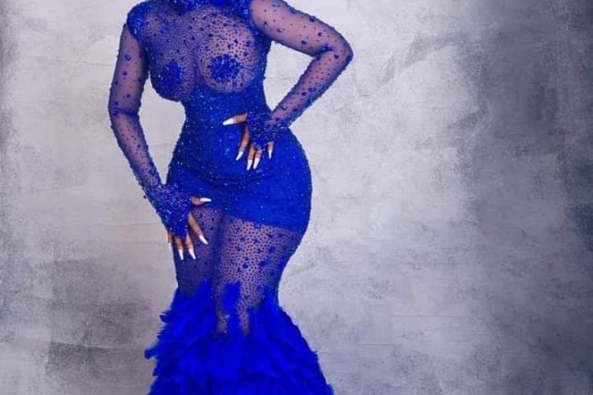 BBN STAR TACHA WEARS ₦9.2M DRESS TO 2023 AMVCA
