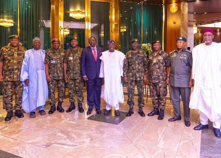 PRESIDENT TINUBU MEETS SERVICE CHIEFS