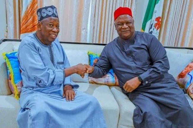 ANYIM VISITS GANDUJE, SPARKS DEFECTION RUMORS AS PDP CRISIS DEEPENS