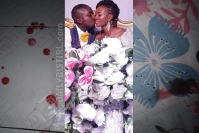 “MY TEAR RUBBER WIFE” – MAN WHO MARRIED HIS WIFE AS A VIRGIN SHARES BLOOD STAINED BEDSHEET TO SILENCE DOUBTERS, PROMISE TO GIFT HER A HOUSE