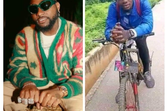 PHOTOS: VIRAL CYCLIST REFUSES TO SEND DAVIDO HIS ACCOUNT DETAILS, INSISTS ON WAITING FOR HIM