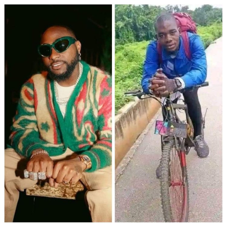 PHOTOS: VIRAL CYCLIST REFUSES TO SEND DAVIDO HIS ACCOUNT DETAILS, INSISTS ON WAITING FOR HIM