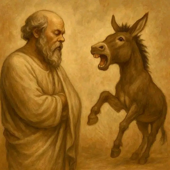 “When the donkey kicks, the wise remain silent.”