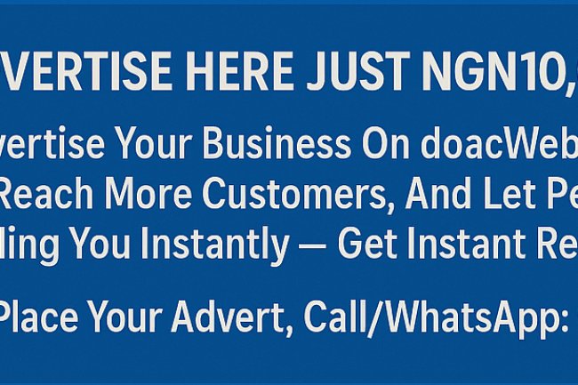PAY ONCE TO PLACE YOUR ADVERT, GROW YOUR BUSINESS FOR A MONTH