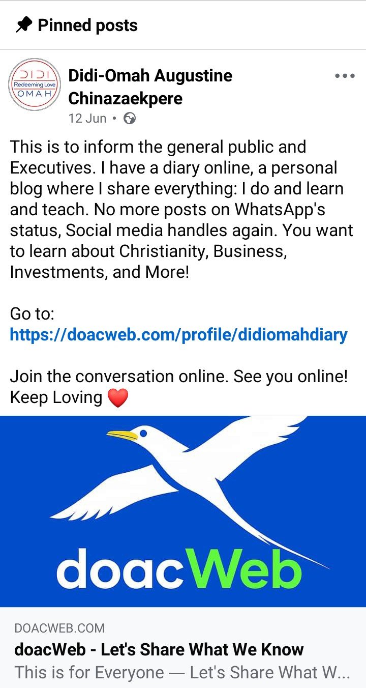 A Must Read: Announcement From Didi-Omah Diary